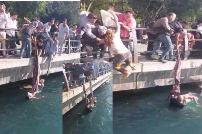 Denizde can pazarı! Piknik örtüsü ile kurtarmaya çalıştılar
