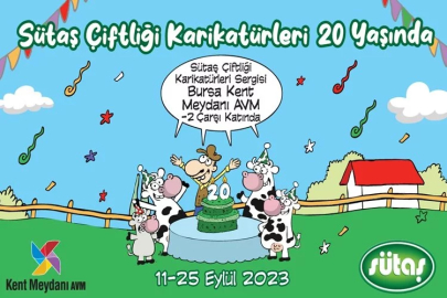 Sütaş Çiftliği Karikatürleri Sergisi Bursa Kent Meydanı AVM’de