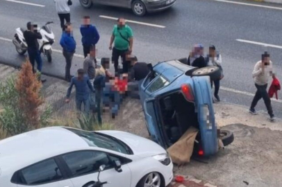 Kontrolden çıkan otomobil takla attı: 2 yaralı