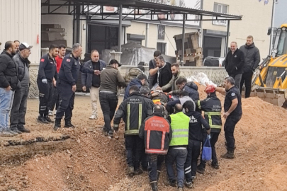 Bursa'da işçiyi kurtarmak için itfaiye erleri zamanla yarıştı