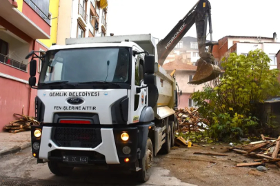 Gemlik'te metruk bina temizliği