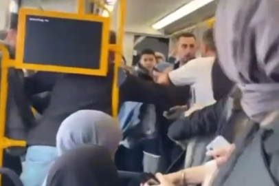 Bursa'da metroda kavga: Tekme atıp küfürler yağdırdı