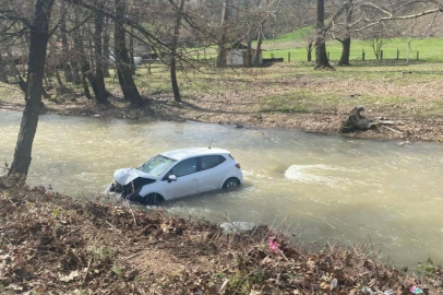 Bursa'da  Otomobil dereye uçtu 2 kişi yaralı