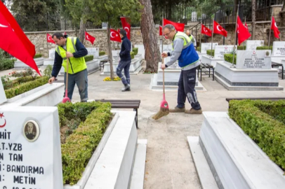 Bursa Büyükşehir’den şehitliklerde titiz çalışma