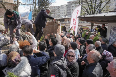 Bursa'da fidan almak için birbirleriyle yarıştılar