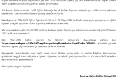 MEB’den erken yaz tatili iddialarına yalanlama