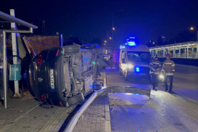 Bursa'da araç takla attı: 1 ölü, 1 yaralı