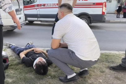 Bursa'da kontrolden çıkan motosiklet devrildi, sürücüsü yaralı