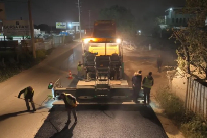Büyükşehir’den Çalı-Kayapa yolunda gece mesaisi