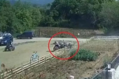 Bursa'da dengesini kaybeden arazi motosikleti çitlere çarptı
