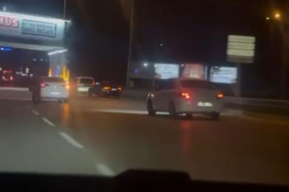 Bursa'da iki sürücünün yol verme inadı kamerada