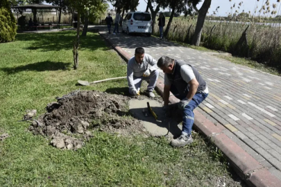 Karacabey'de Atatürk Kültür Parkı aydınlatılıyor