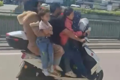 Bursa'da yok artık dedirten olay! Motosiklete 5 kişi bindi
