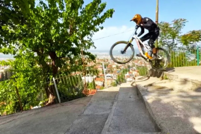 Bursa'da nefes kesen yarışma: 'Urban Downhill'