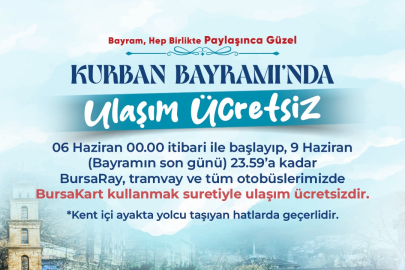 Bursa’da Kurban Bayramı boyunca ulaşım ücretsiz