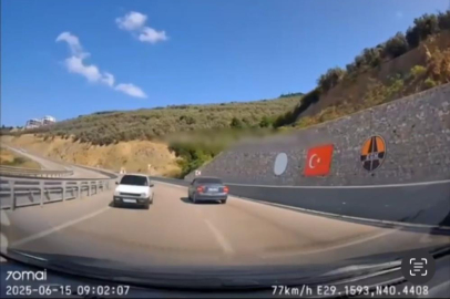 Otobanda ters yönde son sürat böyle ilerledi...