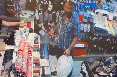 Parfüm hırsızı kamerada