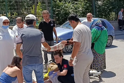 Bursa'da otomobil bisikletliye çarptı: Vatandaşlardan örnek davranış
