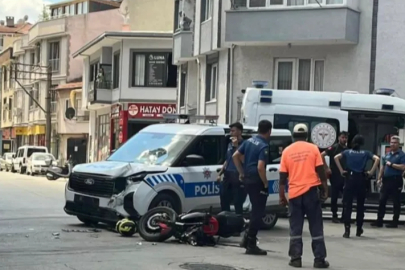 Gemlik'te kovalamacada polis aracına çarptı