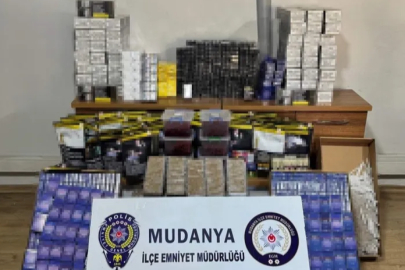 Mudanya'da yüklü miktarda kaçak tütün ürünleri ele geçirildi