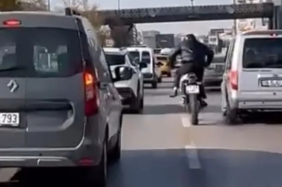Bursa'da motosikleti at sürer gibi sürdü