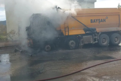 Bursa'da hafriyat kamyonu küle döndü