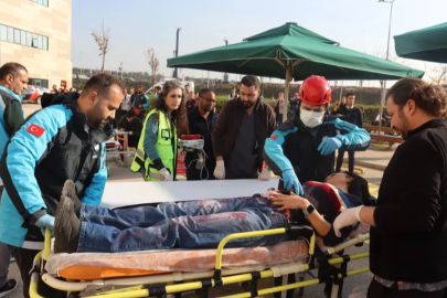 Bursa Şehir Hastanesinde gerçeğini aratmayan tatbikat