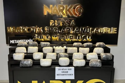 Bursa’da 25 buçuk kilo metamfetamin ele geçirildi