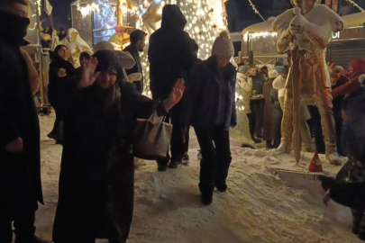 Uludağ'da yılbaşı kutlamasına damga vuran görüntü