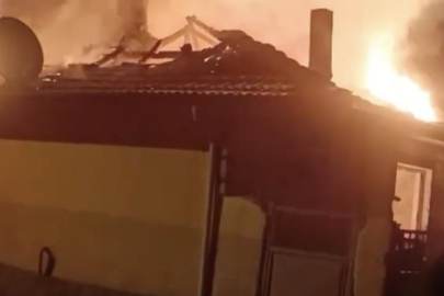 Yılbaşı gecesi Bursa'da köy evi alevlere teslim oldu