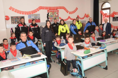 Bursa'da polislerden ilkokul öğrencilerine güvenlik eğitimi