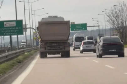 Bursa'da hafriyat kamyonu tehlike saçtı