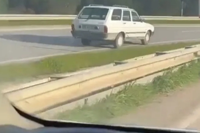 Bursa’da ters şeritten ilerleyen araç tehlike saçtı