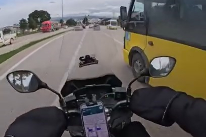 Bursa’da motosiklet sürücüsünün dikkati kazayı önledi