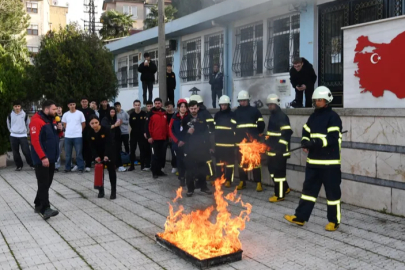 Osmangazi’de gerçeğini aratmayan yangın tatbikatı