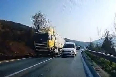 Bursa'da hatalı sollama yaptı, facia böyle teğet geçti