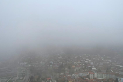 Bursa'da şehrin üzerine sis çöktü