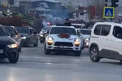 Bursa'da düğün konvoyu tehlike saçtı