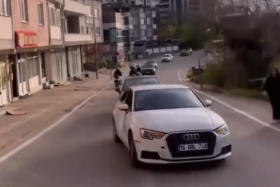 Bursa'da düğün konvoyunda tehlikeli şov