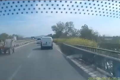 Bursa'da ters yönden gelen at arabası trafiği tehlikeye attı