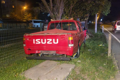 Bursa'da  kontrolü kaybeden kamyonet orta refüje savruldu; 1 yaralı