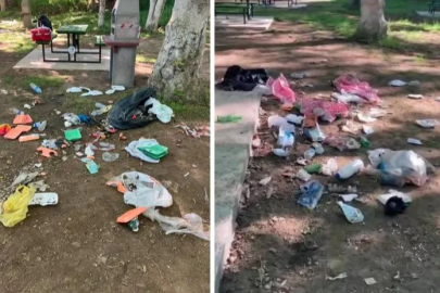 Bursa'da mesire alanı bir günde çöplüğe döndü