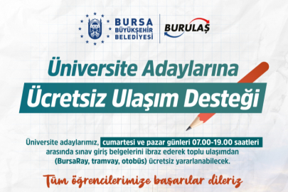 Bursa'da üniversite adaylarına ücretsiz ulaşım desteği