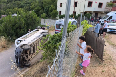 Bursa'da tarım işçilerini taşıyan servis devrildi: 6 işçi yaralı