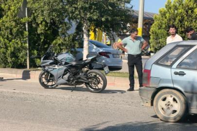 İnegöl'de motosiklet hafif ticari araca arkadan çarptı