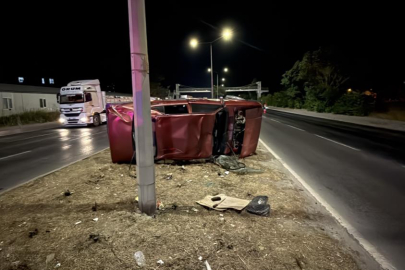 Bursa'da kontrolden çıkan Tofaş takla attı