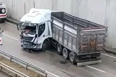 Bursa'da kontrolden çıkan TIR makasladı