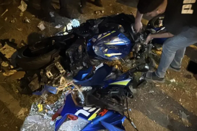 Bursa'da motosikletiyle boş alana uçtu