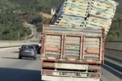 Bursa’da tehlikeli taşımacılık kamerada