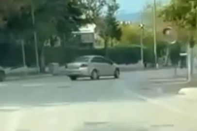 Bursa'da otomobille drift yapan sürücü kameraya yansıdı